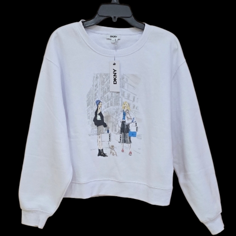 DKNY Women's Crossing Times Square Print Sweatshirt, Size M, NWT